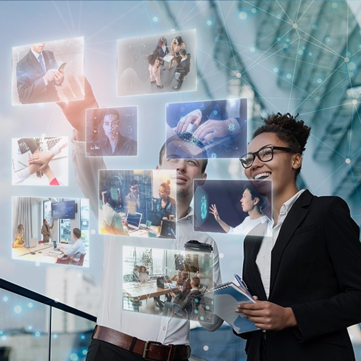 Person Working With Floating Screens (1)