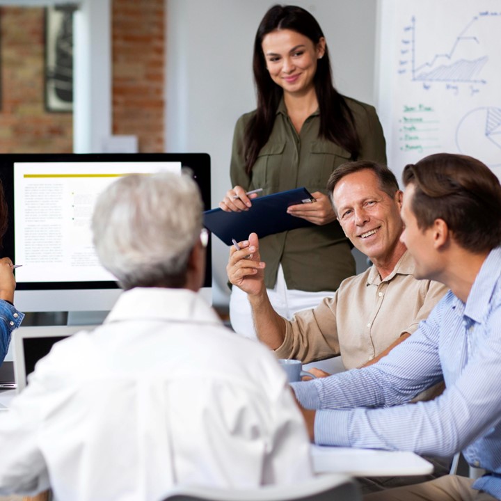 People Using Digital Device While Meeting